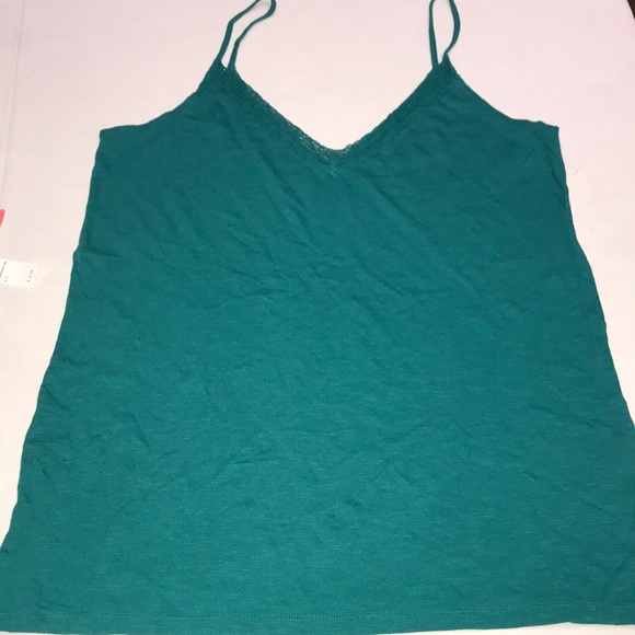 Old Navy Sz L Cami Tank Navy Stripe Coral DarkTeal - Picture 3 of 8